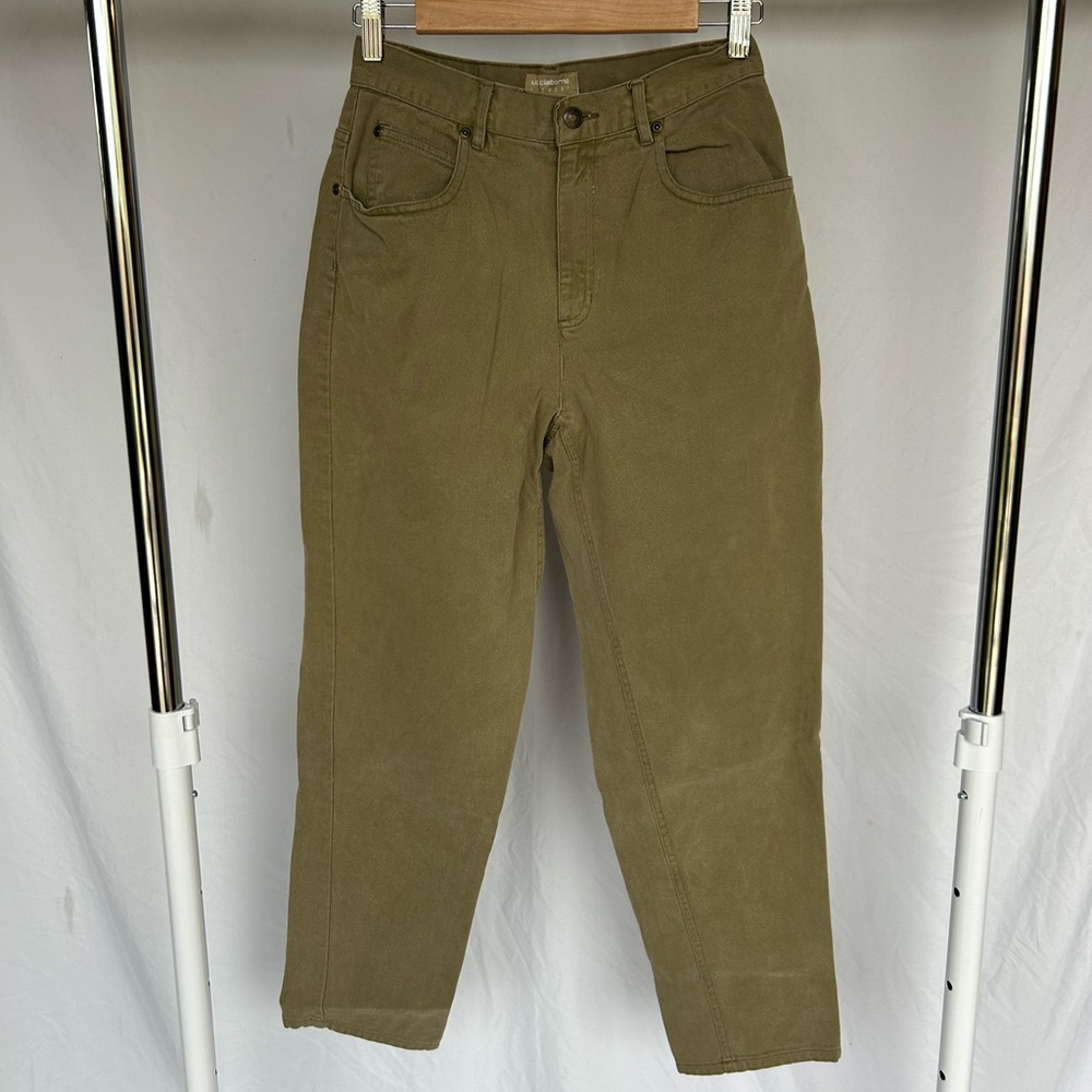 Vintage Liz Claiborne Wheat High Rise Pinched Waist Straight Leg Jeans size 8R - Picture 2 of 8
